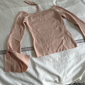 Light pink bell sleeve sweater top